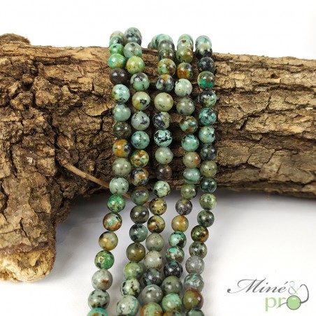 Bracelet Turquoise Africaine 6-10mm et Argent Ref. 54676 Bracelet Turquoise Africaine 6-10mm et Argent Ref. 54676