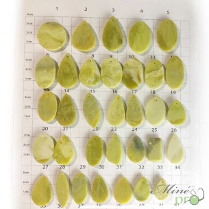 Opale verte - cabochons percés