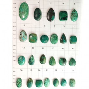 Chrysocolle Malachite AB - cabochons percés