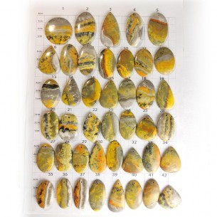 Jaspe bumble bee - cabochons percés