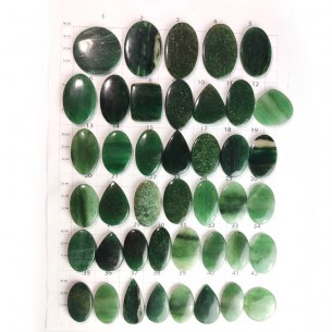 Aventurine verte - cabochons percés