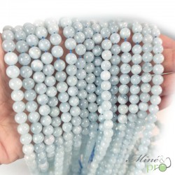 Aigue marine bleue A en perles rondes 6mm - fil complet