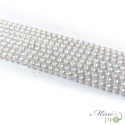 Aqua aura quartz blanche en perles rondes 4mm - fil complet