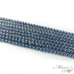 Aqua aura quartz violet en perles rondes 4mm - fil complet - grossiste perles en pierres naturelle