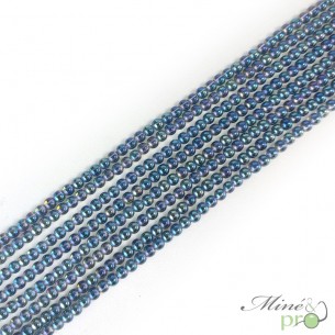 Aqua aura quartz violet en perles rondes 4mm - fil complet - grossiste perles en pierres naturelle