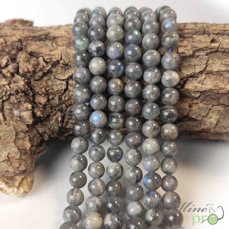 Lot De 24 Perles En Labradorite Naturelle 8mm - Pour Création De Bijoux, Neuves