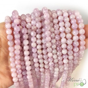 Kunzite AA en perles rondes 6mm - fil complet