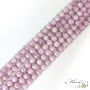 Kunzite AA en perles rondes 8mm - fil complet