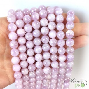 Kunzite AA en perles rondes 8mm - fil complet