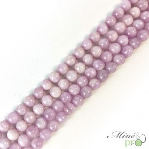 Kunzite AA en perles rondes 10mm - fil complet