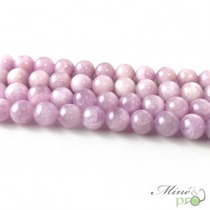 Kunzite AA en perles rondes 10mm - fil complet
