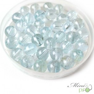 Topaze bleue AA en perles rondes 8mm - lot de 10