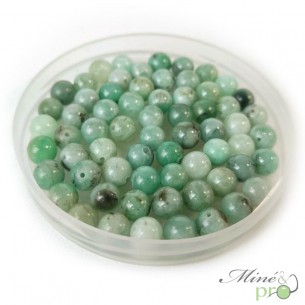 Emeraude en perles rondes 6mm - lot de 10