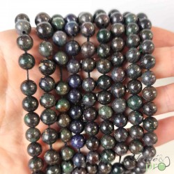 Opale noire en perles rondes 8mm - fil complet