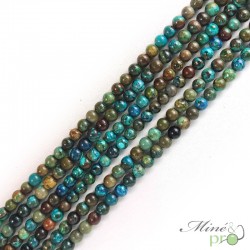 Chrysocolle A+ en perles rondes 6mm - fil complet