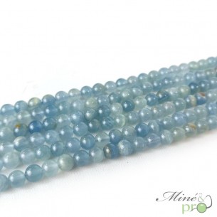 Calcite bleue A+ en perles rondes 6mm - fil complet