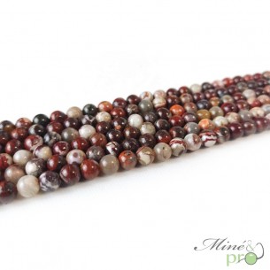 Agate crazy lace A en perles rondes 6mm - fil complet