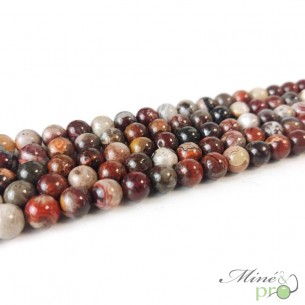 Agate crazy lace A en perles rondes 8mm - fil complet