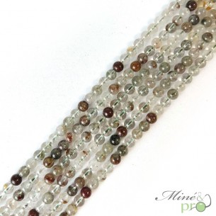 Quartz lodolite en perles rondes 6mm - fil complet