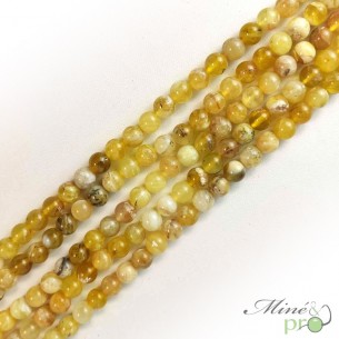 Opale jaune A en perles rondes 8mm - fil complet