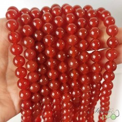 Cornaline unie en perles rondes 8mm - fil complet - grossiste perles en pierres naturelles