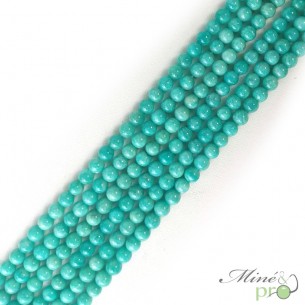 Amazonite Pérou Extra en perles rondes 6mm - fil complet