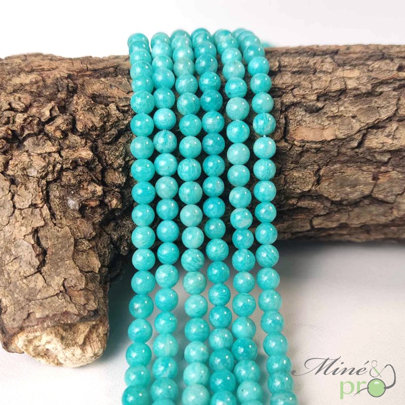 Amazonite Pérou Extra en perles rondes 6mm - fil complet Amazonite Pérou Extra en perles rondes 6mm - fil complet