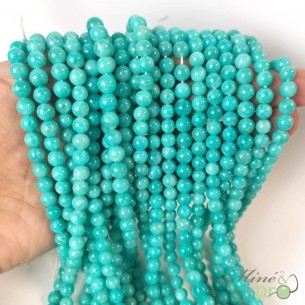 Amazonite Pérou Extra en perles rondes 6mm - fil complet