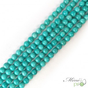 Amazonite Pérou Extra en perles rondes 8mm - fil complet