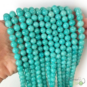 Amazonite Pérou Extra en perles rondes 8mm - fil complet