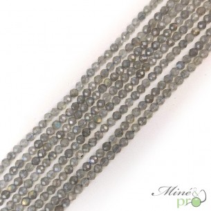 Labradorite en perles facettées 4mm - fil complet