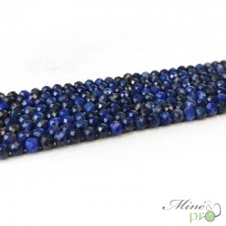 Lapis lazuli A en perles facettées 4mm - fil complet