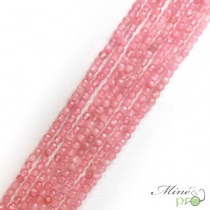 Quartz rose en perles facettées 4mm - fil complet