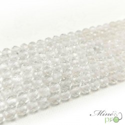 Cristal de roche en perles facettées 4mm - fil complet