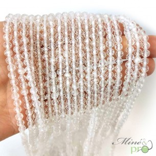 Cristal de roche en perles facettées 4mm - fil complet