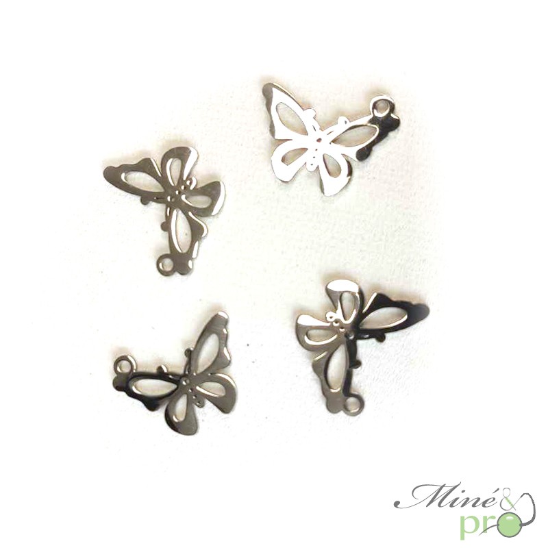 Papillon en acier inoxydable 17mm - lot de 10 Papillon en acier inoxydable 17mm - lot de 10