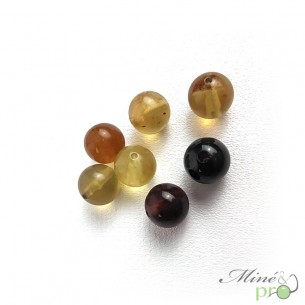 Ambre en perles rondes 6mm - lot de 10