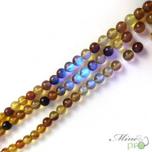 Ambre en perles rondes 6mm - lot de 10