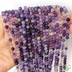 Fluorite violette A+ en perles rondes 4mm - fil complet