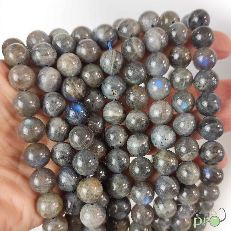 Labradorite A en perles rondes 10mm - fil complet