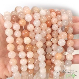 Aventurine rose A en perles rondes 8mm - fil complet