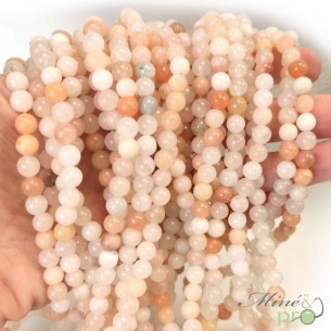 Aventurine rose A en perles rondes 6mm - fil complet