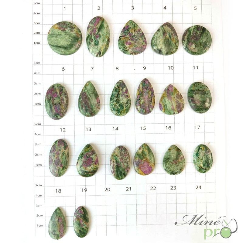 Rubis fuschite - cabochons