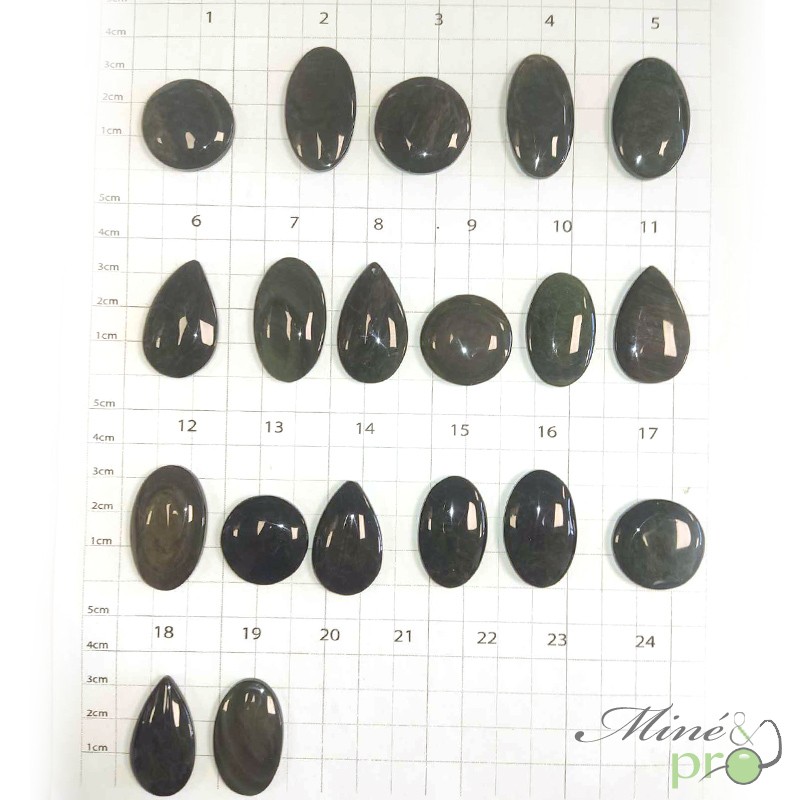 Obsidienne Mentogochol - cabochons