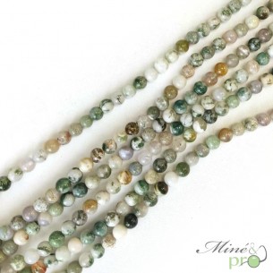 Agate arbre en perles rondes 6mm - fil complet - grossiste perles naturelles