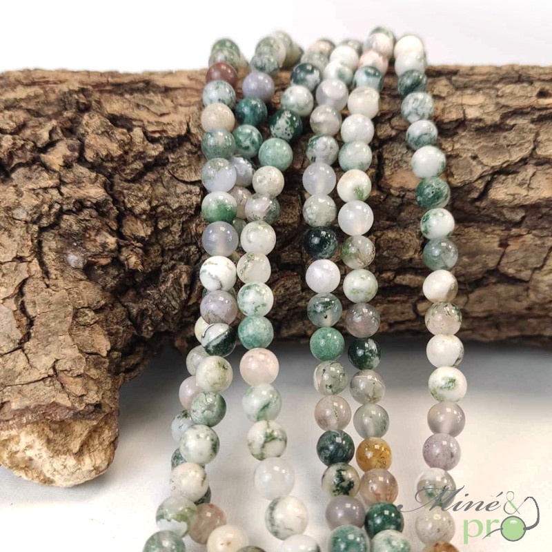 Agate arbre en perles rondes 6mm - fil complet - grossiste perles naturelles Agate arbre en perles rondes 6mm - fil complet - grossiste perles naturelles