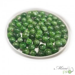 Diopside en perles rondes 6mm - lot de 10