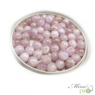 Kunzite AA en perles rondes 6mm - lot de 10