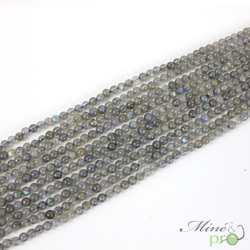 Labradorite AA en perles rondes 4mm - fil complet