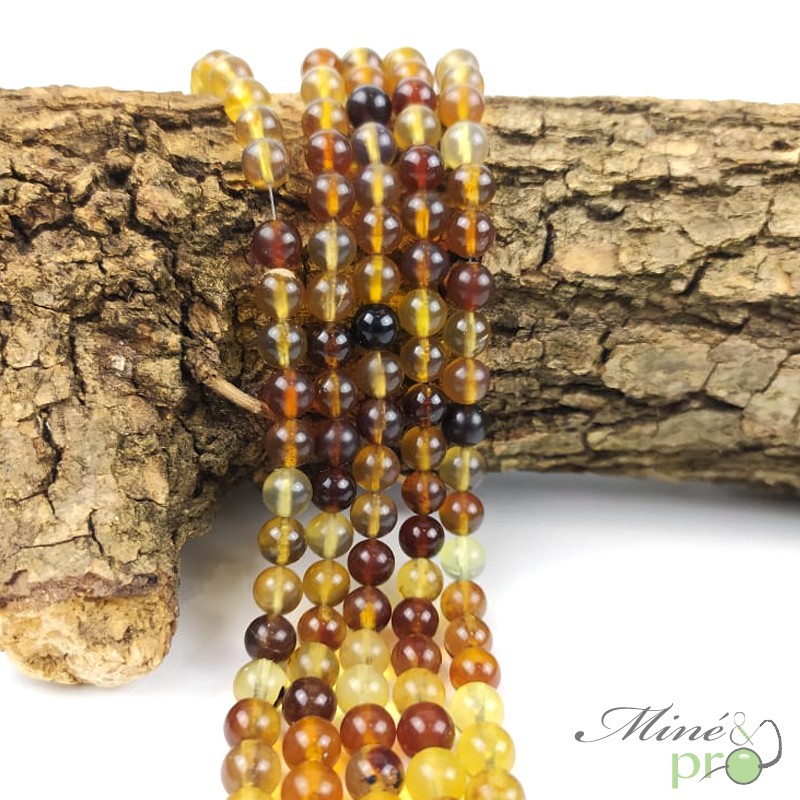 Ambre en perles rondes 6mm - fil complet Ambre en perles rondes 6mm - fil complet